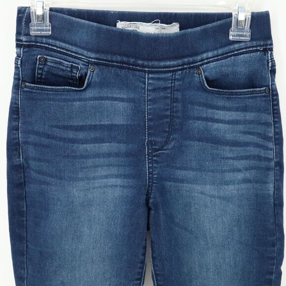 Levis Signature Jeans Womens 2 Pull On Super Skinny Shaping Blue Stretch Denim - Picture 7 of 12